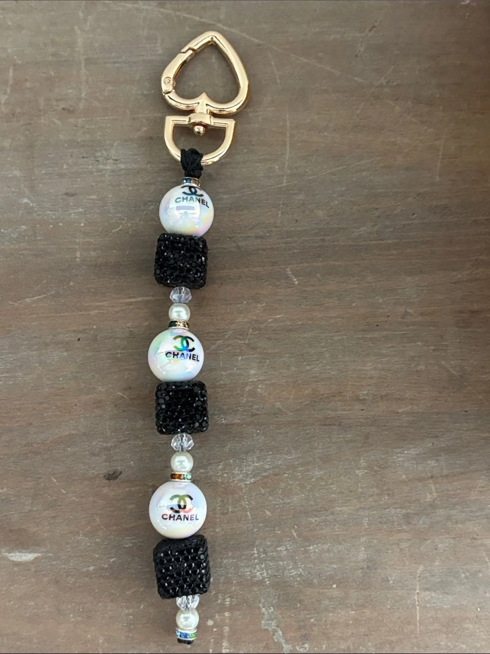Designer Inspired Rhinestone Bag Charm 7 inches